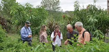 Seu Amilton showing his practices at the forest dialogue in Brazil