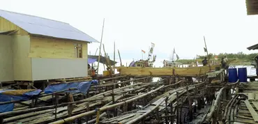A fishing settlement in Bandar Lampung city, Indonesia