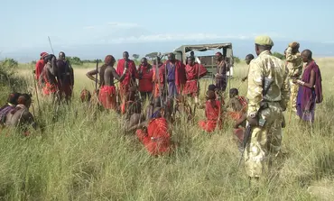 Community scouts on patrol in the Greater Kilimajaro Landscape (Photo: African Wildlife Foundation)