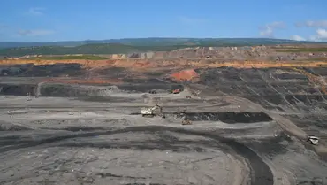 An open pit mine