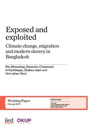 Cover of the paper, Exposed and exploited: climate change, migration and modern slavery in Bangladesh