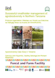 Cover of the paper, Successful smallholder management of agrobiodiversity in Northern Tanzania
