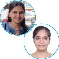 Head and shoulders photos of Ritu Bharadwaj and Daljeet Kaur.
