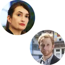 Head and shoulders photos of Camila Cociña and Alexandre Frediani.