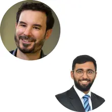 Head and shoulders photos of Lorenzo Cotula and Anirudh Nanda.