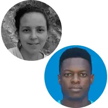 Head and shoulders images of Marcelle Mardon and Mussa Raido.