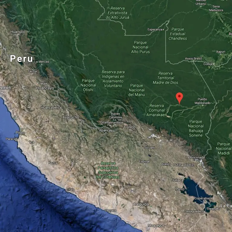 Map of Peru with place names 