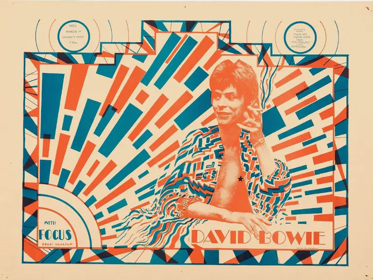 A poster advertising an early David Bowie gig.