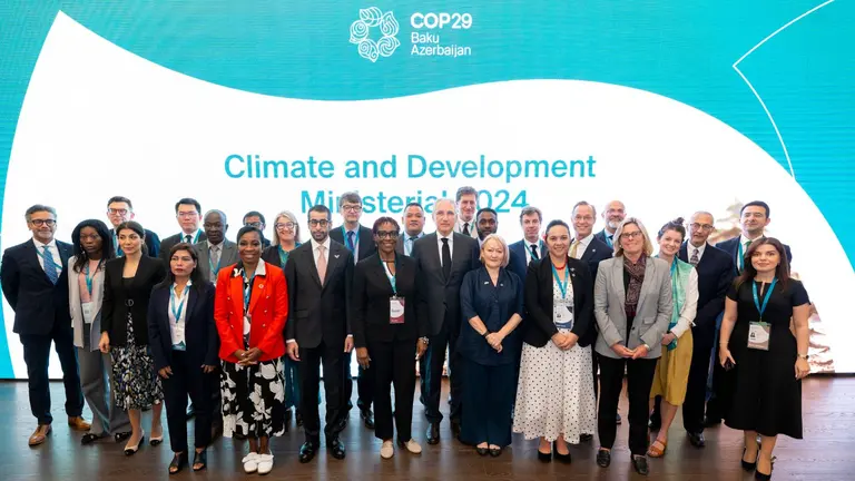 High-level delegates at the fourth Climate and Development Ministerial in Baku, Azerbaijan.