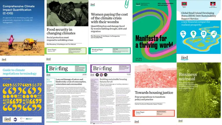 Covers of IIED's most downloaded publications of 2023