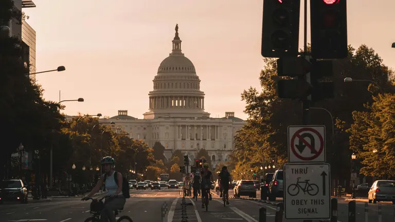 Bikers in front of the United States Capitol in Washington D.C.