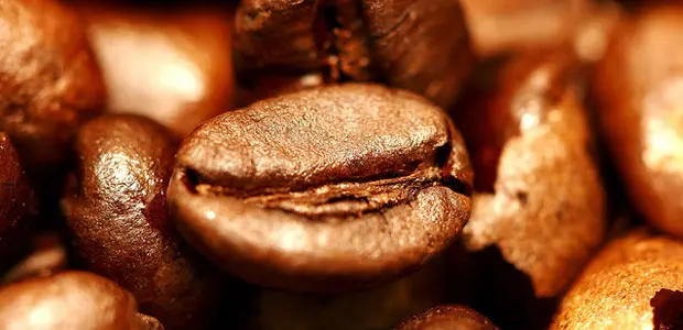 Roasted coffee beans. 