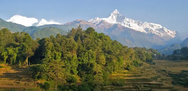 Mountains, forests and rice paddies in Nepal (Photo: Sajal Sthapit)