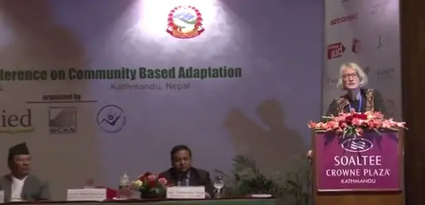 IIED director Camilla Toulmin makes a key speech during the closing ceremony of CBA8