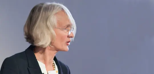 IIED director Camilla Toulmin speaking at the 2014 Barbara Ward Lecture at the British Library (Photo: Julius Honnor/IIED)