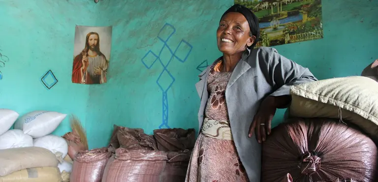 Temegnush Dhabi owns a two-hectare farm in central Ethiopia, growing chick peas. "I’m no longer seen as a poor widow but a successful farmer" (Photo: The Gates Foundation via Flickr)