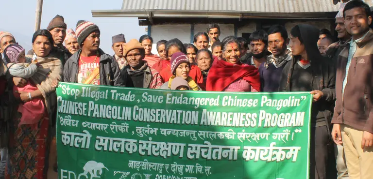 Community engagement in preventin pangolin poaching in Nepal (Photo: Ambika Prasad Khatiwada)