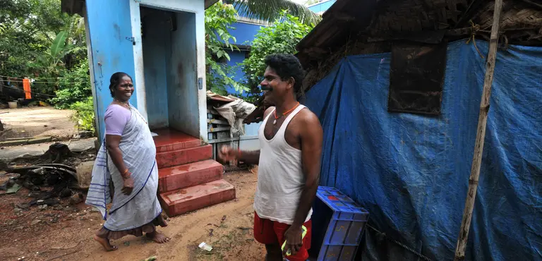 The lives of Vasanthi and Gopal have been transformed by the low-cost toilet provided as part of the Karnataka Urban Development and Coastal Environmental Management Project (Photo: Asian Development Bank, Creative Commons via Flickr)