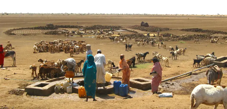 In Kebkabiya, North Darfur, the NGO Practical Action has been helping communities prevent conflict between farmers and pastoralists by encouraging the construction and rehabilitation of watering points (Photo: Margaret Gardner, Practical Action)
