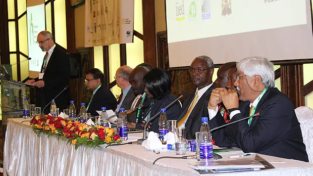 The gender balance of the panel of special guests at the opening of IIED's 9th International Conference on Community-Based Adaptation (CBA9) attracted criticism from the institute's staff (Photo: Matt Wright/IIED)