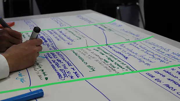 Participants in IIED's 2015 Communications Learning Week provide feedback on their experiences (Photo: Matt Wright/IIED)
