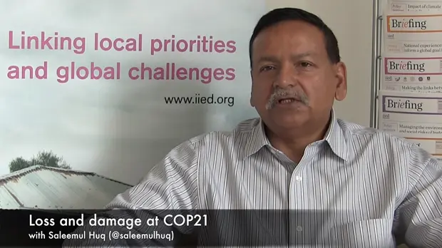 Saleemul Huq is interviewed as part of the Road to Paris video series (Image: IIED)