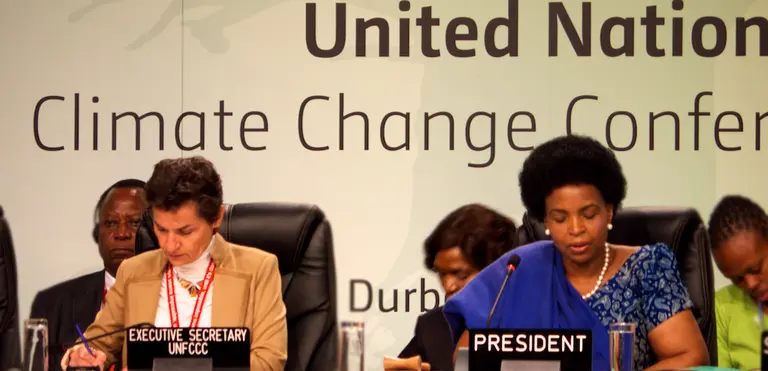 COP17 in Durban: Executive Secretary of the UNFCCC Christiana Figueres and the President of COP17, South Africa's Minister of International Relations and Cooperation, Maite Nkoana-Mashabane (Photo: Michael Mazengarb, Creative Commons via Flickr)