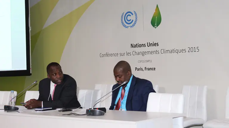 Giza Gaspar-Martins speaks at the coordination meeting