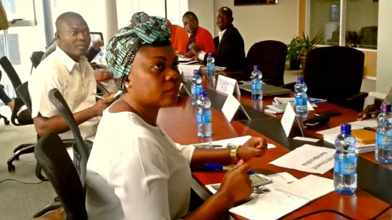 Francophone negotiators sitting around a table (Photo: UNITAR)