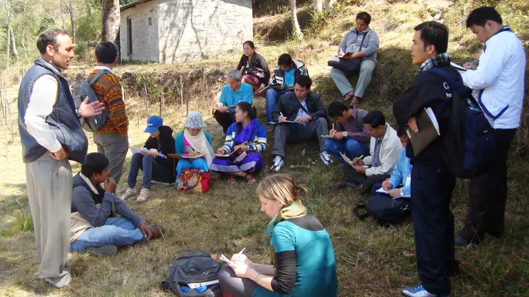 Partnership and participation are central to IIED's work: this exchange visit organised with our partners in Nepal allowed community foresters to share their experiences with civil society activists from the Lao PDR. (Photo: IIED)
