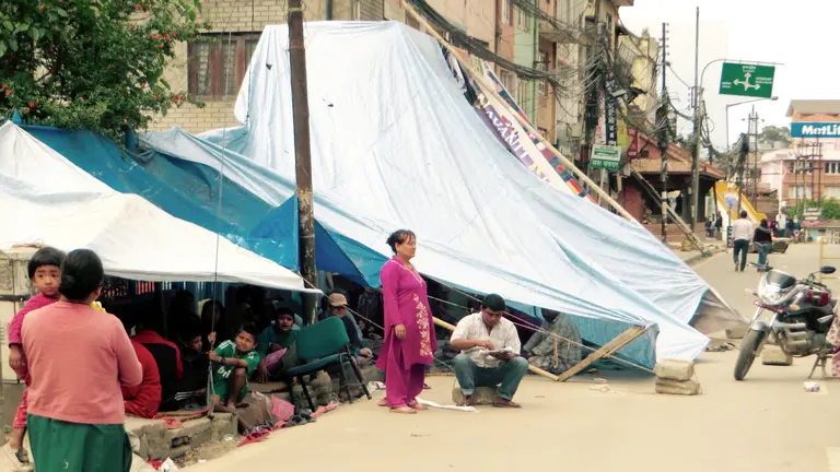 The April 2105 Nepal earthquake destroyed more than 500,000 buildings in Kathmandu. There was a huge international aid effort, but reconstruction has been slow (Photo: SIM Central and South East Asia, Creative Commons via Flickr)