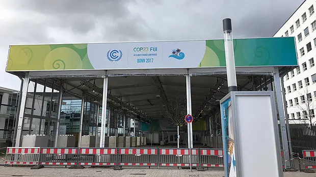 The COP23 venue in Bonn nears completion (Photo: Achala Abeysinghe/IIED)