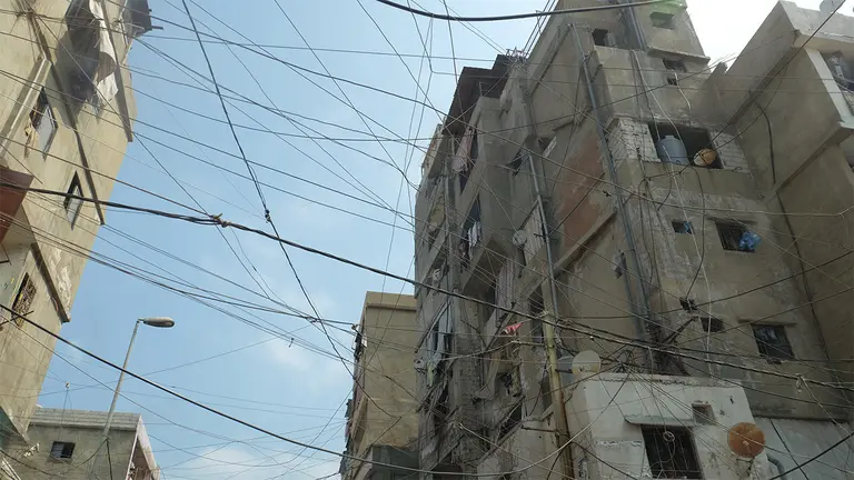 Illegal electricity connections are common in Beirut