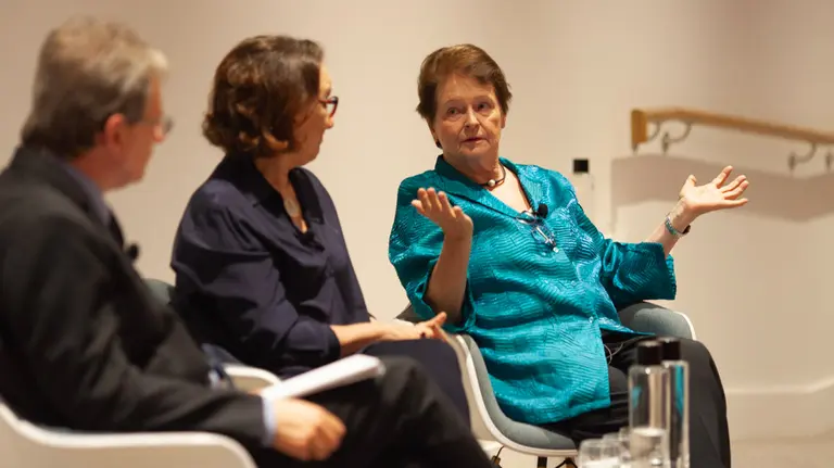 Gro Harlem Brundtland's speech was followed by a question and answer session with the audience (Photo: Julius Honnor/Contentious)