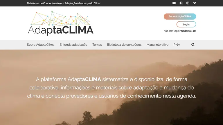 The home page of the AdaptaClima web platform