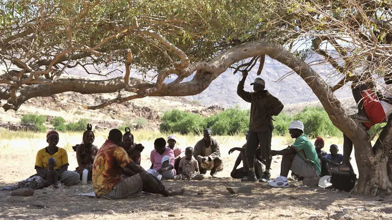Members of Namibia's Marinefluss Conservancy hope their remote community will benefit from joint ventures with tourist enterprises (Photo: Steve Felton, WWF via USAID, Creative Commons via Flickr)