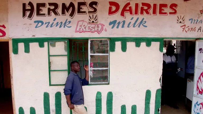 Outside of a milk bar