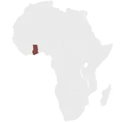 Map of Africa, highlighting the location of Ghana