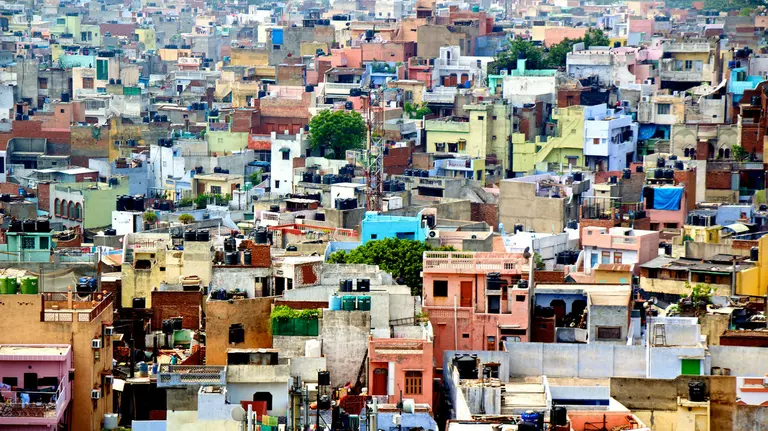 A landscape of old houses
