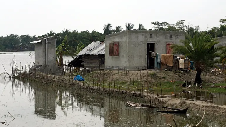 A flooded house