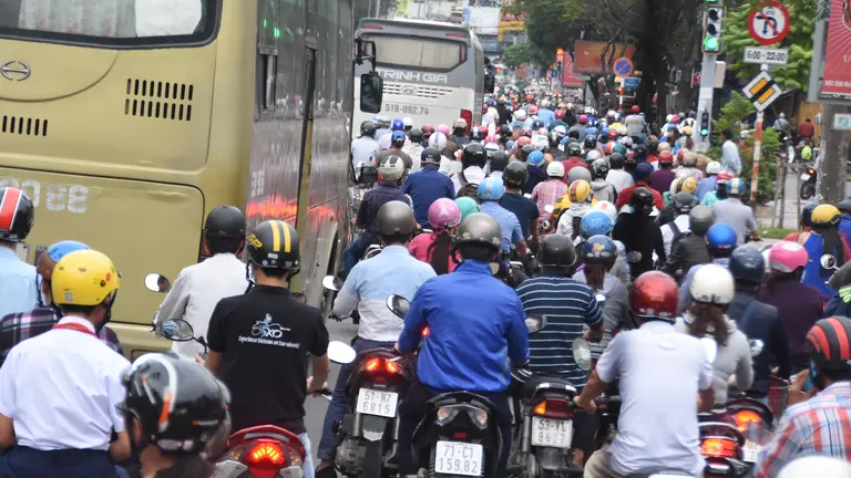 Busy commuter traffic