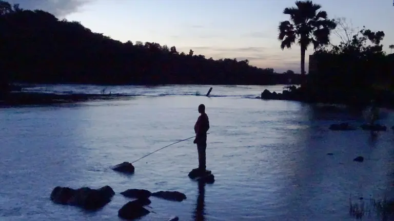 A man fishing