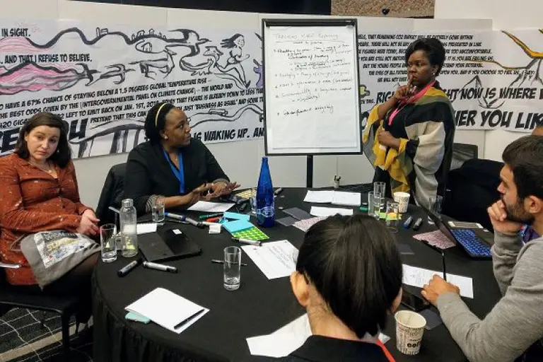 People participating in a workshop.