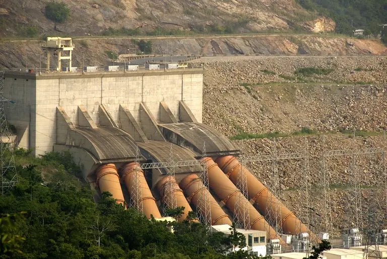 Aerial view of a hydropower plant 