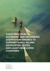 Cover for 'Good practices in accessing and delivering adaptation finance to support Small Island Developing States and Least Developed Countries' publication