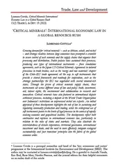Cover of the journal article, Critical minerals: international economic law in a global resource rush