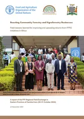 Cover of the report, Boosting Community Forestry and Agroforestry Businesses: field lessons learned for improving and upscaling returns from FFPOs initiatives in Africa