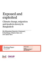 Cover of the paper, Exposed and exploited: climate change, migration and modern slavery in Bangladesh