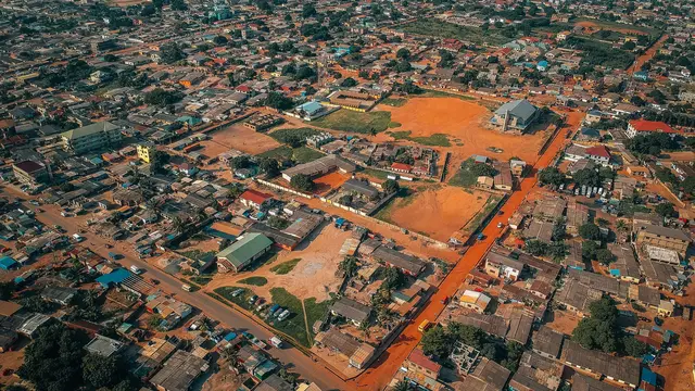Aerial view of Accra, Ghana.