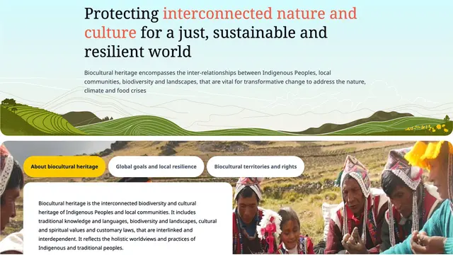 Biocultural heritage website screenshot